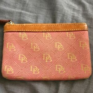 Dooney & Bourke Pink and Tan Designer Coin Purse